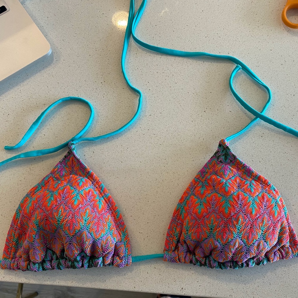 Multicolored triangle bikini